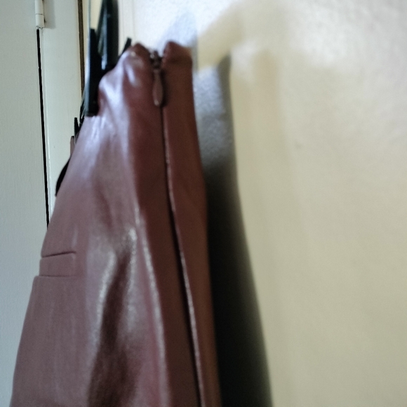 Anthropologie Twenty Six Hundred Brown Soft Faux Leather Cargo Skort XL Edgy - Picture 6 of 15